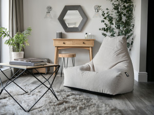 Fotoliu puf Suede Stone pentru interior, gri