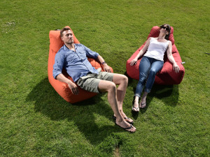 Fotoliu puf Quilted matlasat pentru exterior si interior, rosu