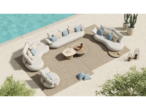 Set mobilier gradina si terasa Higold Calla pentru 8 persoane, bej, cadru bej