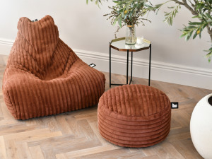 Fotoliu puf Cord pentru interior, catifea, maro
