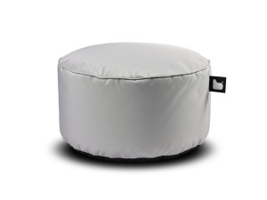 Taburet puf rotund Mighty pentru exterior si interior, gri deschis