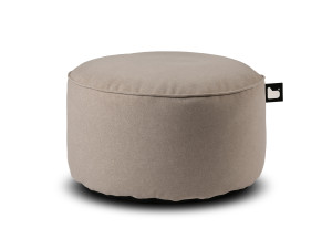 Taburet puf rotund Suede Stone pentru interior, gri