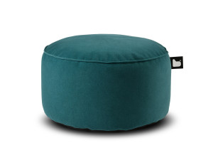 Taburet puf rotund Suede Teal pentru interior, albastru
