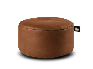Taburet puf rotund Luxury pentru interior, imitatie de piele, maro