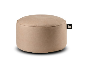 Taburet puf rotund Luxury pentru interior, imitatie de piele, bej