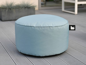 Taburet puf rotund Mighty pentru exterior si interior, albastru deschis