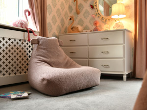 Fotoliu puf Teddy Mini pentru interior, roz