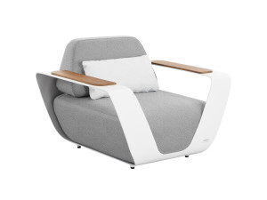 Fotoliu de lux Higold Onda Designed by Pininfarina Italy, gri, cadru alb