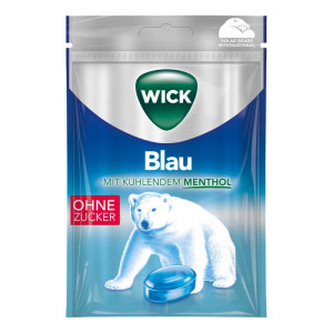 Wick Blau Menthol Bonbons ohne Zucker Beutel