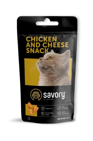SAVORY CHRUPIĄCE PRZYSMAKI Z KURCZAKIEM I SEREM DLA WYBREDNYCH KOTÓW 60G