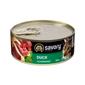 SAVORY MOKRA KARMA PASZTET Z KACZKĄ DLA WYBREDNYCH KOTÓW 100G