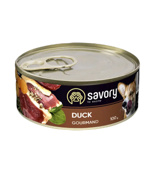 SAVORY KARMA MOKRA Z KACZKĄ DLA WYBREDNYCH PSÓW WSZYSTKICH RAS 100 G