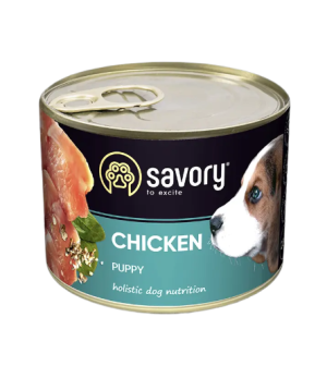 SAVORY KARMA MOKRA PASZTET KURCZAK DLA SZCZENIĄT WSZYSTKICH RAS OD 3 MIESIĄCA ŻYCIA 200 G