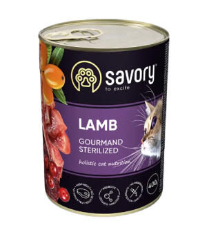 SAVORY KARMA MOKRA PASZTET Z JAGNIĘCINĄ DLA KOTÓW WYSTERYLIZOWANYCH 400 G