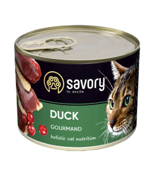 SAVORY MOKRA KARMA PASZTET Z KACZKĄ DLA WYBREDNYCH KOTÓW 200 G