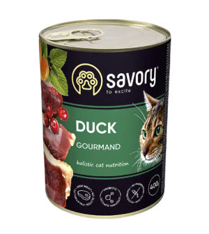 SAVORY KARMA MOKRA PASZTET Z KACZKĄ DLA WYBREDNYCH KOTÓW 400 G
