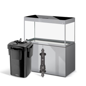 AKWARIUM AQUAEL GLOSSY ST 100 D&N SZARY Z SZAFKĄ, GRZAŁKĄ I FILTREM