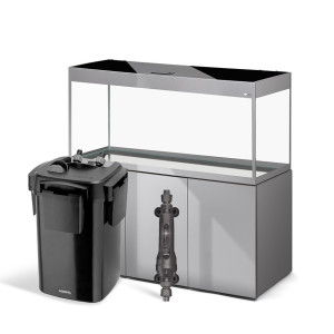 AKWARIUM AQUAEL GLOSSY ST 120 D&N SZARY Z SZAFKĄ, GRZAŁKĄ I FILTREM