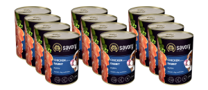 SAVORY KARMA MOKRA Z KURCZAKIEM I KRÓLIKIEM DLA SZCZENIĄT WSZYSTKICH RAS OD 3 MIESIĄCA ŻYCIA 12x400 G