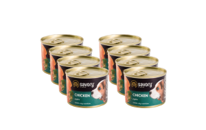SAVORY PASZTET KURCZAK DLA SZCZENIĄT WSZYSTKICH RAS OD 3 MIESIĄCA ŻYCIA 8x200 G