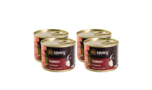 SAVORY KARMA MOKRA Z INDYKIEM DLA WYBREDNYCH PSÓW WSZYSTKICH RAS 4x200 G