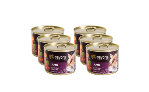 SAVORY PASZTET Z JAGNIĘCINĄ DLA KOTÓW STERYLIZOWANYCH 6x200 G