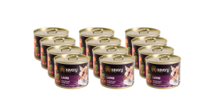 SAVORY PASZTET Z JAGNIĘCINĄ DLA KOTÓW STERYLIZOWANYCH 12x200 G