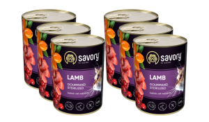 SAVORY PASZTET Z JAGNIĘCINĄ DLA KOTÓW WYSTERYLIZOWANYCH 6x400 G