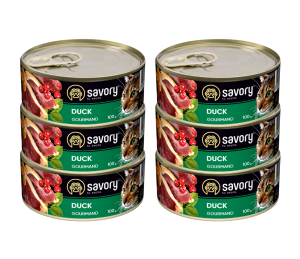 SAVORY PASZTET Z KACZKĄ DLA WYBREDNYCH KOTÓW 6x100G
