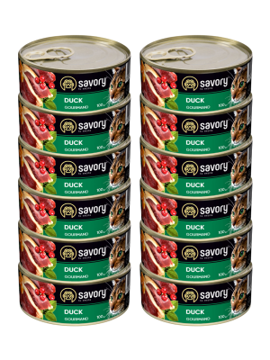 SAVORY PASZTET Z KACZKĄ DLA WYBREDNYCH KOTÓW 12x100G