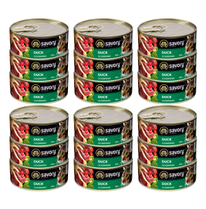 SAVORY PASZTET Z KACZKĄ DLA WYBREDNYCH KOTÓW 18x100G