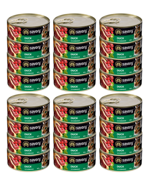 SAVORY PASZTET Z KACZKĄ DLA WYBREDNYCH KOTÓW 24x100G