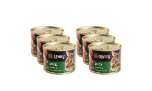 SAVORY PASZTET Z KACZKĄ DLA WYBREDNYCH KOTÓW 6x200 G