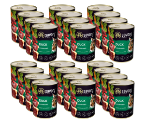 SAVORY PASZTET Z KACZKĄ DLA WYBREDNYCH KOTÓW 24x400 G