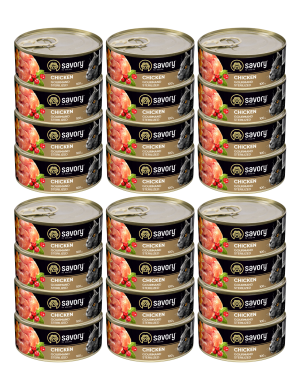 SAVORY PASZTET Z KURCZAKIEM DLA KOTÓW STERYLIZOWANYCH 24x100G