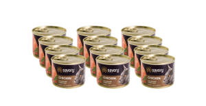 SAVORY PASZTET Z KURCZAKIEM DLA KOTÓW STERYLIZOWANYCH 12x200 G