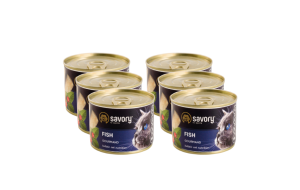SAVORY PASZTET Z RYBĄ DLA WYBREDNYCH KOTÓW 6x200 G