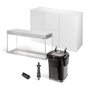 AQUAEL ZESTAW AKWARIOWY GLOSSY ST 120 D&N BIAŁY Z SZAFKĄ PREMIUM I WYPOSAŻENIEM