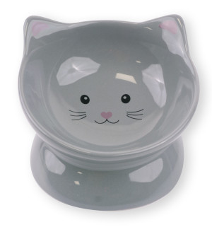 HAVE A PET MISKA WYSOKA CERAMICZNA DLA KOTA SZARA 100ml