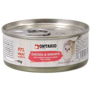 ONTARIO KITTEN KURCZAK Z KREWETKĄ KOT 95G