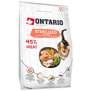 ONTARIO KARMA DLA KOTA STERYLIZOWANEGO Z ŁOSOSIEM 400G
