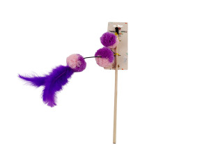 HAVE A PET ZABAWKA WILMA WĘDKA Z PIÓRKIEM I POMPONAMI 20CM