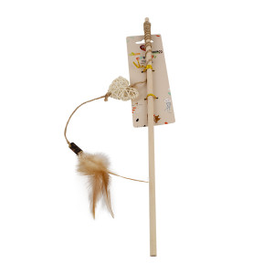 HAVE A PET ZABAWKA GAIA MATATABI WĘDKA Z PIÓRKAMI 40CM