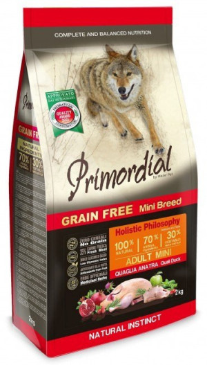 PRIMORDIAL GRAIN FREE DOG MINI ADULT QUAIL&DUCK 6KG