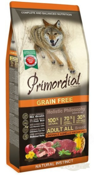 PRIMORDIAL GRAIN FREE DOG ADULT WILD BOAR&LAMB 2KG