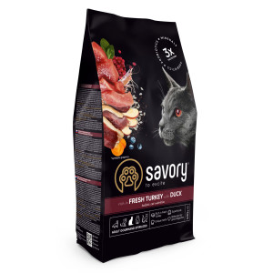 SAVORY ADULT CAT STERILIZED FRESH DUCK&TURKEY 2KG