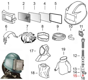 15) CEJN Anschluss mit 1/4 Innengewinde für Sandstrahlhelm Commander