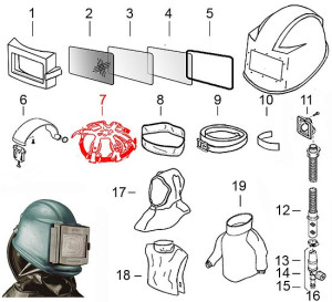 7) Kopfband für Sandstrahlhelm Commander