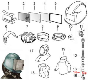 14) Regelkran für Sandstrahlhelm Commander