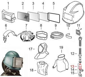 13) Schalldämpfer für Sandstrahlhelm Commander